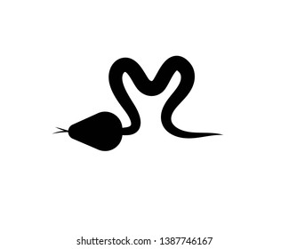 Vector illustration. Snake shape icon. Snake silhouette illustration - Vector
