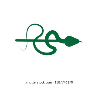 Vector illustration. Snake shape icon. Snake silhouette illustration - Vector
