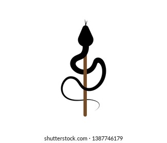 Vector illustration. Snake shape icon. Snake silhouette illustration - Vector
