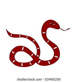 Vector illustration of snake sign Chinese zodiac