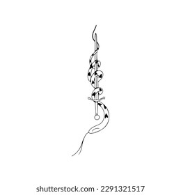 vector illustration of a snake with a sword