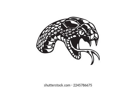 Vector illustration with snake tattoo design.