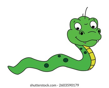 Vector illustration snake is watching
