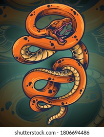 Vector Illustration of snake wildlife animal
