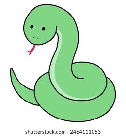 Vector illustration of snake. Zodiac signs, New Year's cards