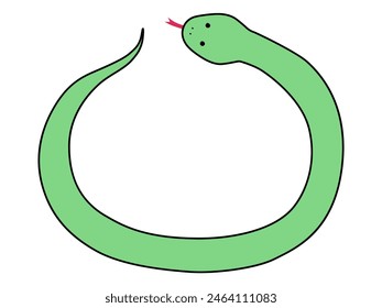 Vector illustration of snake. Zodiac signs, New Year's cards