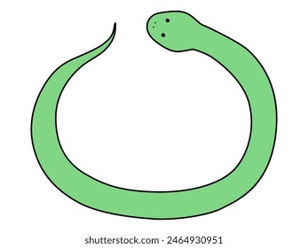 Vector illustration of snake. Zodiac signs, New Year's cards