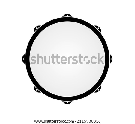 Vector illustration of snare drum icon on white background.