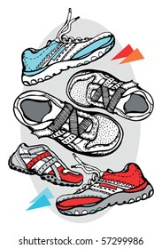 vector illustration with sneaker