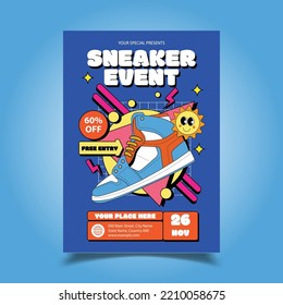 Vector Illustration of Sneaker Event Flyer, Poster