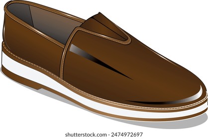 Ilustración vectorial de Vestido superior híbrido Sneaker y suela plana con fondo blanco
