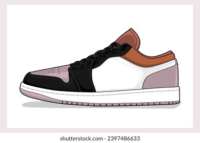 Ilustración vectorial del calzado, vector de zapatos premium, calzado trending, vector de calzado