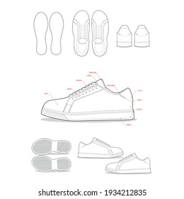 Vector illustration Sneakers Design Mockup of Commercial Use