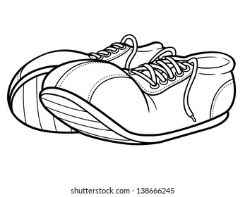 Vector Illustration Sneakers Outline Stock Vector (Royalty Free ...