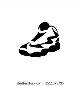Vector illustration of sneakers. Sports shoes in a line style.