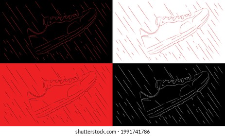 Vector illustration of sneakers. Sports shoes .