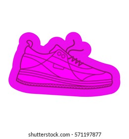 Vector illustration of sneakers. Sports shoes in a line style. Advertisements, brochures, business templates. Isolated on a white background