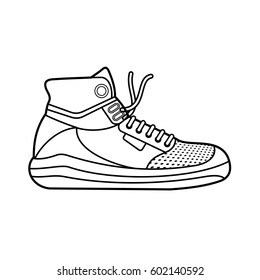 Vector Illustration Sneakers Sports Shoes Line Stock Vector (Royalty ...