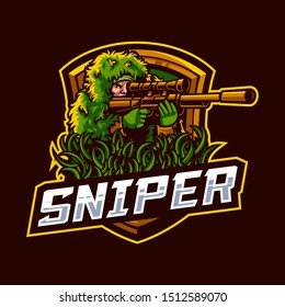 Vector illustration of sniper mascot