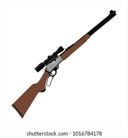 Vector illustration sniper rifle gun icon isolated on white background.