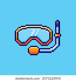 Vector Illustration of Snorkel with Pixel Art Design, perfect for game assets themed designs