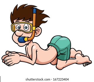 Vector illustration of Snorkeling