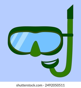 Vector illustration of snorkeling gear including a mask and snorkel. Perfect for summer, beach, and underwater-themed designs.