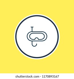 Vector illustration of snorkeling icon line. Beautiful tourism element also can be used as scuba icon element.