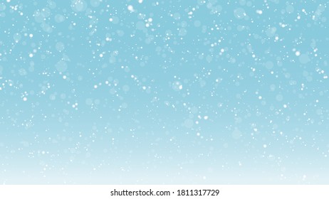 Vector illustration of snow background on blue