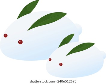 Ilustración vectorial del conejito de nieve