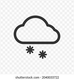 Vector Illustration Of Snow Cloud Icon In Dark Color And Transparent Background(png).