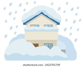 Vector illustration of snow disaster for housing