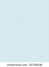 Vector illustration of the snow falling from the blue sky. Pattern design.