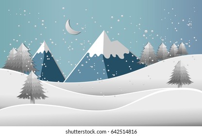 vector illustration of the snow forest