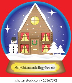 vector illustration of a snow globe