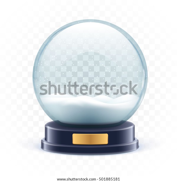 vector illustration of
snow globe ball realistic new year chrismas object isolated on
white with shadow 2020
