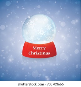 Vector illustration of a snow globe Christmas Christmas object isolated on a blue background
