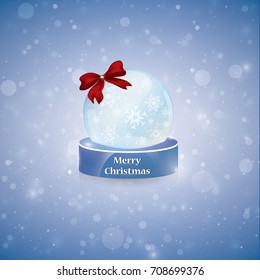 Vector illustration of a snow globe Christmas Christmas object isolated on a blue background