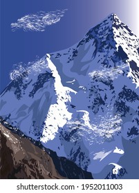 Eine Vektorgrafik eines Schneehangs.
