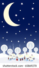 vector illustration - snow home
