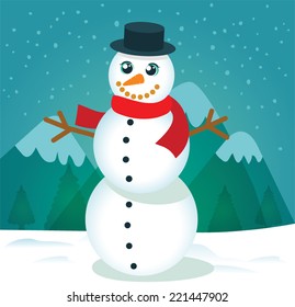 Vector illustration of a snow man 