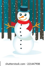 Vector illustration of a snow man 