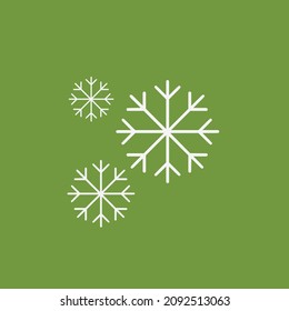 Ilustración vectorial de la nieve sobre fondo verde