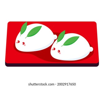 Vector Illustration Of Snow Rabbit .