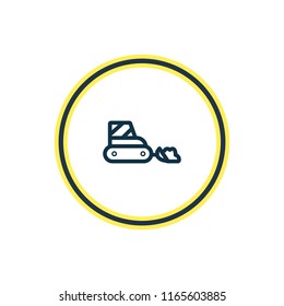 Vector illustration of snow removal car icon line. Beautiful transit element also can be used as snowplow icon element.