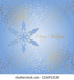 Vector illustration of Snow and snowflake. Merry Christmas