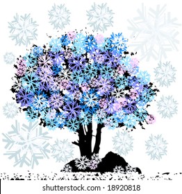 vector illustration of snow tree