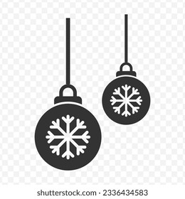 Ilustración vectorial del icono de bola de nieve en color oscuro y fondo transparente (PNG).