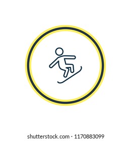 Vector illustration of snowboard icon line. Beautiful lifestyle element also can be used as skier icon element.