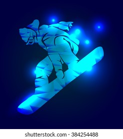 Vector illustration of a snowboarder 